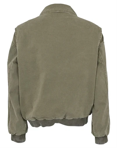 Rabens Saloner - Ezmira Canvas Padded Bomberjakke - Washed Sage